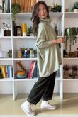 Beyond Terry Oversized Cowl Knit Pistachio Marl 